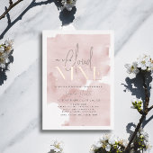 Invitation En Aluminium Cloud 9 Ciel rose Aquarelle Baby shower fille