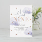 Invitation En Aluminium Cloud 9 Lavender Nuages Aquarelle Baby shower garç (Debout devant)