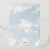 Invitation En Aluminium Cloud Neuf Blue Ciel nuageux Fête des mariées mode (Verso)