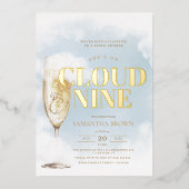 Invitation En Aluminium Cloud Neuf Fête des mariées élégante (Recto)