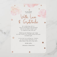 Clouds roses Fille Baby shower plat Merci F