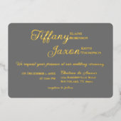 Invitation En Aluminium Co-Starring Grey Mariage Real (Recto)
