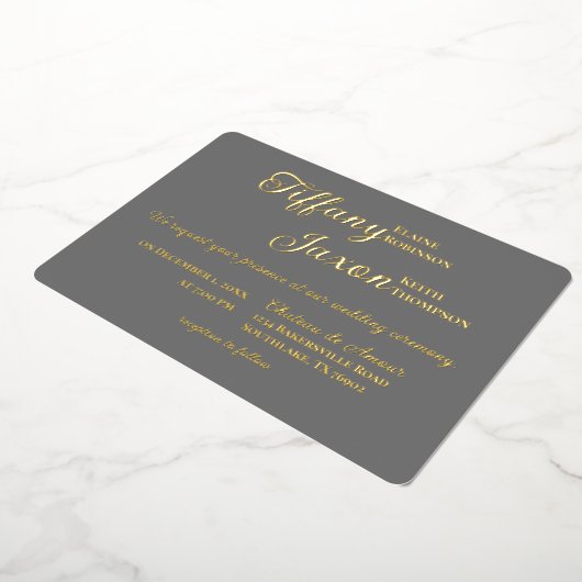 Invitation En Aluminium Co-Starring Grey Mariage Real (Rotation)