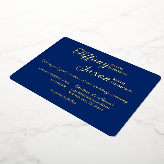 Invitation En Aluminium Co-Starring Royal Blue Mariage Real (Rotation)