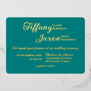 Invitation En Aluminium Co-Starring Turquoise Mariage Real