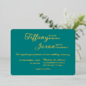 Invitation En Aluminium Co-Starring Turquoise Mariage Real (Debout devant)