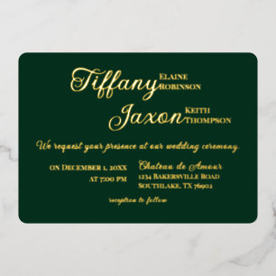 Invitation En Aluminium Co-vedette Mariage Vert Forêt Réel