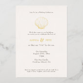 Invitation En Aluminium Coastal Chic Foil Mariage Inviter Beige (Recto)