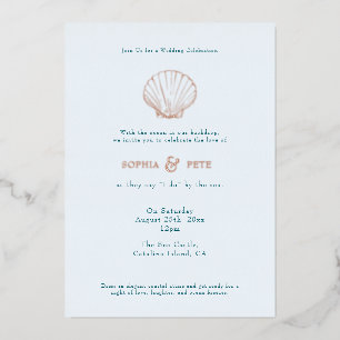 Invitation En Aluminium Coastal Chic Foil Mariage Inviter Bleu