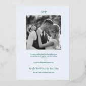 Invitation En Aluminium Coastal Chic Foil Mariage Inviter Bleu (Verso)