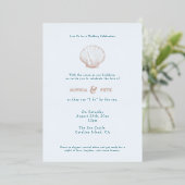 Invitation En Aluminium Coastal Chic Foil Mariage Inviter Bleu (Debout devant)