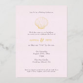 Invitation En Aluminium Coastal Chic Foil Mariage Inviter Blush (Recto)
