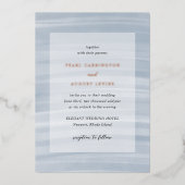 Invitation En Aluminium Coastal Chic Muted Blue Mariage élégant (Recto)