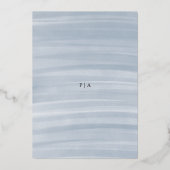 Invitation En Aluminium Coastal Chic Muted Blue Mariage élégant (Verso)