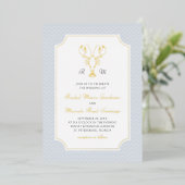 Invitation En Aluminium Coastal Lobster Minimalist Preppy Wedding (Debout devant)