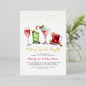Invitation En Aluminium Cocktail de Noël Rendre les esprits brillants (Debout devant)