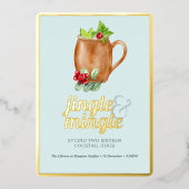 Invitation En Aluminium Cocktail de vacances Jingle & Mingle Gold (Recto)