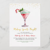 Invitation En Aluminium Cocktail Fête de Noël Faire des esprits brillants (Recto)