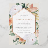 Invitation En Aluminium Coco | Baptême floral du désert (Recto)