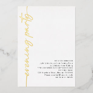 Invitation En Aluminium Code QR de calligraphie Soirée de mariage réelle