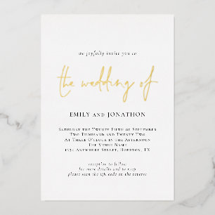 Invitation En Aluminium Code QR de mariage élégant minimaliste réel