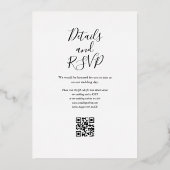 Invitation En Aluminium Code QR de verdure rustique Élégant mariage or (Verso)