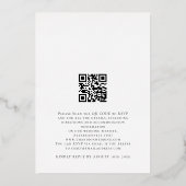 Invitation En Aluminium Code QR Initiales de Script Élégant Mariage Réel (Verso)