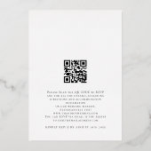 Invitation En Aluminium Code QR Initiales Écriture Élégante Mariage Réel (Verso)