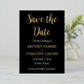 Invitation En Aluminium Code QR moderne Calligraphie photo Mariage noir Fo (Debout devant)