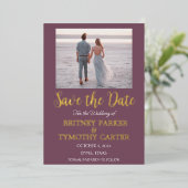 Invitation En Aluminium Code QR moderne Lavande photo violet Mariage Foil (Debout devant)