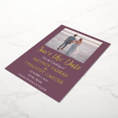 Invitation En Aluminium Code QR moderne Lavande photo violet Mariage Foil (Rotation)