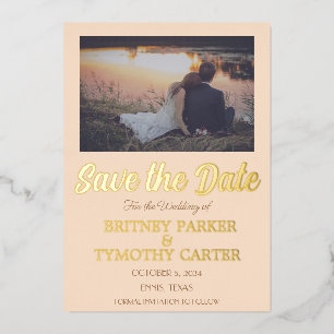 Invitation En Aluminium Code QR moderne Photo Champagne Mariage ivoire Phu