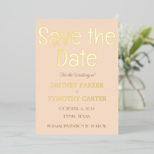 Invitation En Aluminium Code QR moderne Photo Champagne Script Mariage (Debout devant)