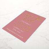 Invitation En Aluminium Code QR moderne Photo Dusty Rose Script Mariage (Rotation)