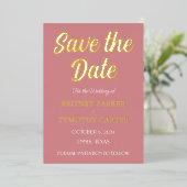 Invitation En Aluminium Code QR moderne Photo Dusty Rose Script Mariage Fo (Debout devant)