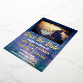 Invitation En Aluminium Code QR moderne Photo Galaxie céleste Mariage (Rotation)