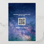 Invitation En Aluminium Code QR moderne Photo Galaxie céleste Mariage (Verso)