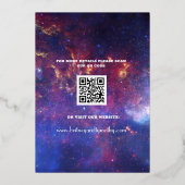 Invitation En Aluminium Code QR moderne Photo Galaxie céleste Mariage Foil (Verso)