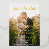 Invitation En Aluminium Code QR moderne photo Mariage de script jaune (Recto)