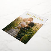 Invitation En Aluminium Code QR moderne photo Mariage de script jaune (Rotation)
