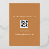 Invitation En Aluminium Code QR moderne Script photo Terracotta Mariage (Verso)