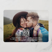 Invitation En Aluminium Code QR Retro Script 2 Photo Wedding Enregistrer l (Verso)