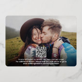 Invitation En Aluminium Code QR Simple Écriture Mariage Enregistrer la Dat (Verso)