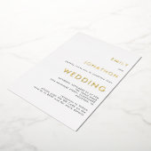 Invitation En Aluminium Code QR Texte Simple Mariage Or Blanc Réel (Rotation)