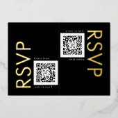Invitation En Aluminium CODE QR ULTRA MODERNE 2 x RSVP OR (Devant)
