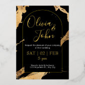 Invitation En Aluminium Code QR ultra moderne or mariage (Recto)