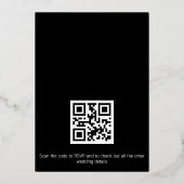 Invitation En Aluminium Code QR ultra moderne or mariage (Verso)