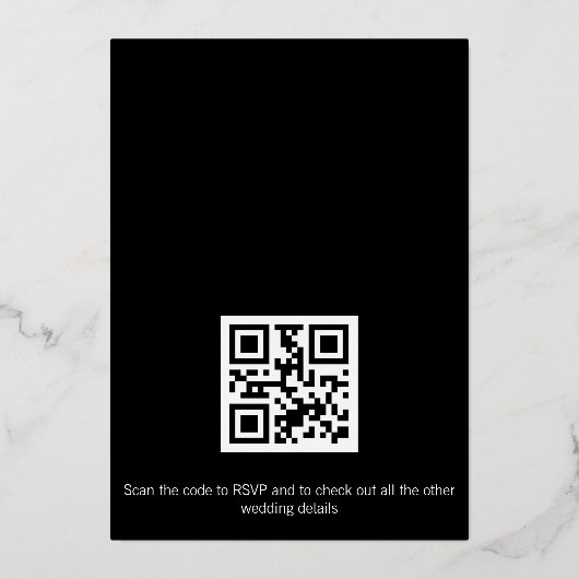 Invitation En Aluminium Code QR ultra moderne or mariage (Verso)