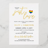 Invitation En Aluminium Coeur arc-en-ciel Rien de fantaisie Juste aimer LG (Recto)