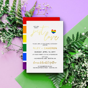 Invitation En Aluminium Cœur Arc-en-Ciel Rien de Fantaisiste Juste Amour L